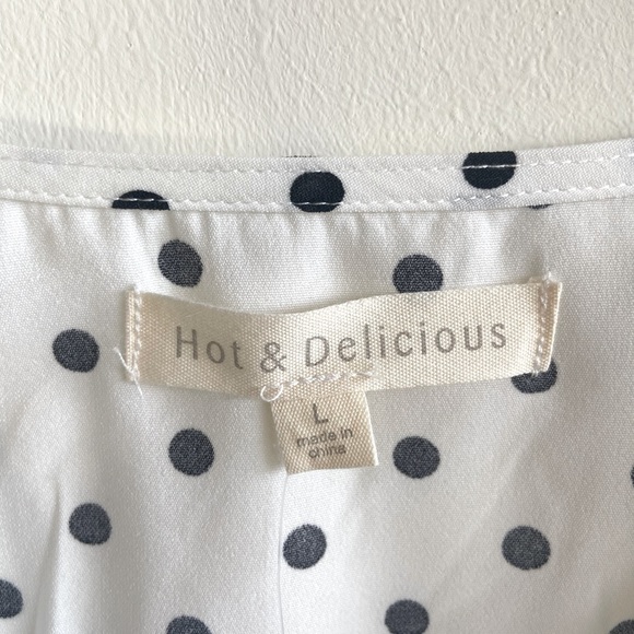 Hot & Delicious White Polka Dot Wrap Dress - Picture 8 of 9